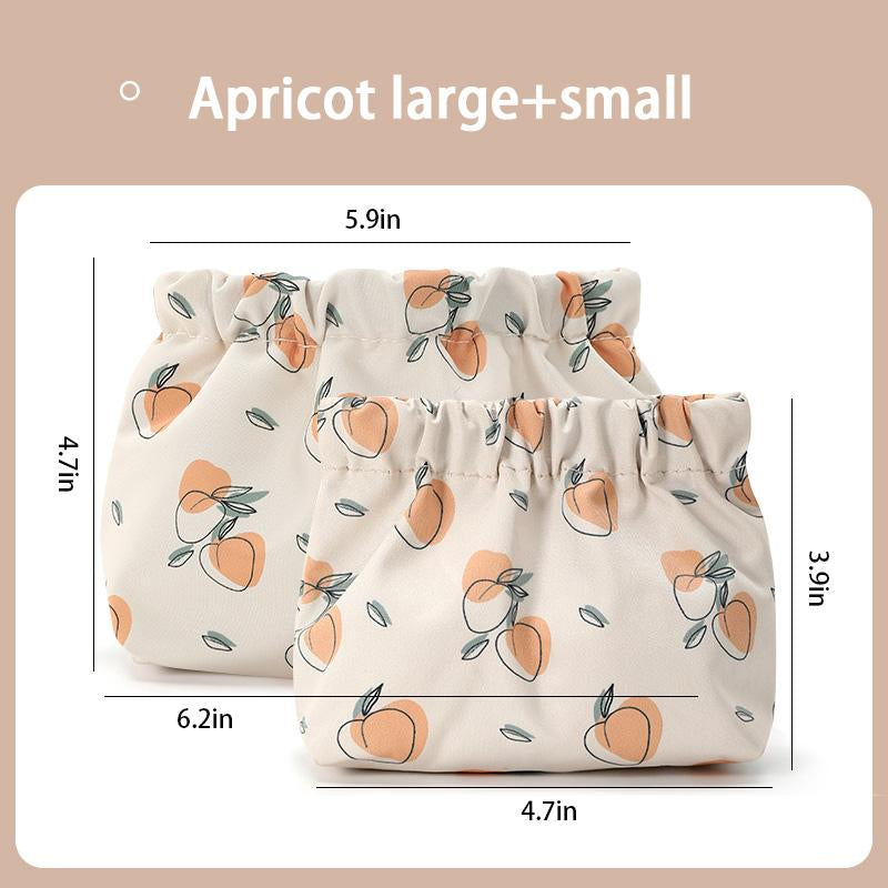 2PCS Self-Closing Small Travel Kit Lipstick Cosmetic Storage Bag Small Makeup Bag for Purse, Mini Cosmetic Bag Waterproof Pouch for Women, Coin Purse