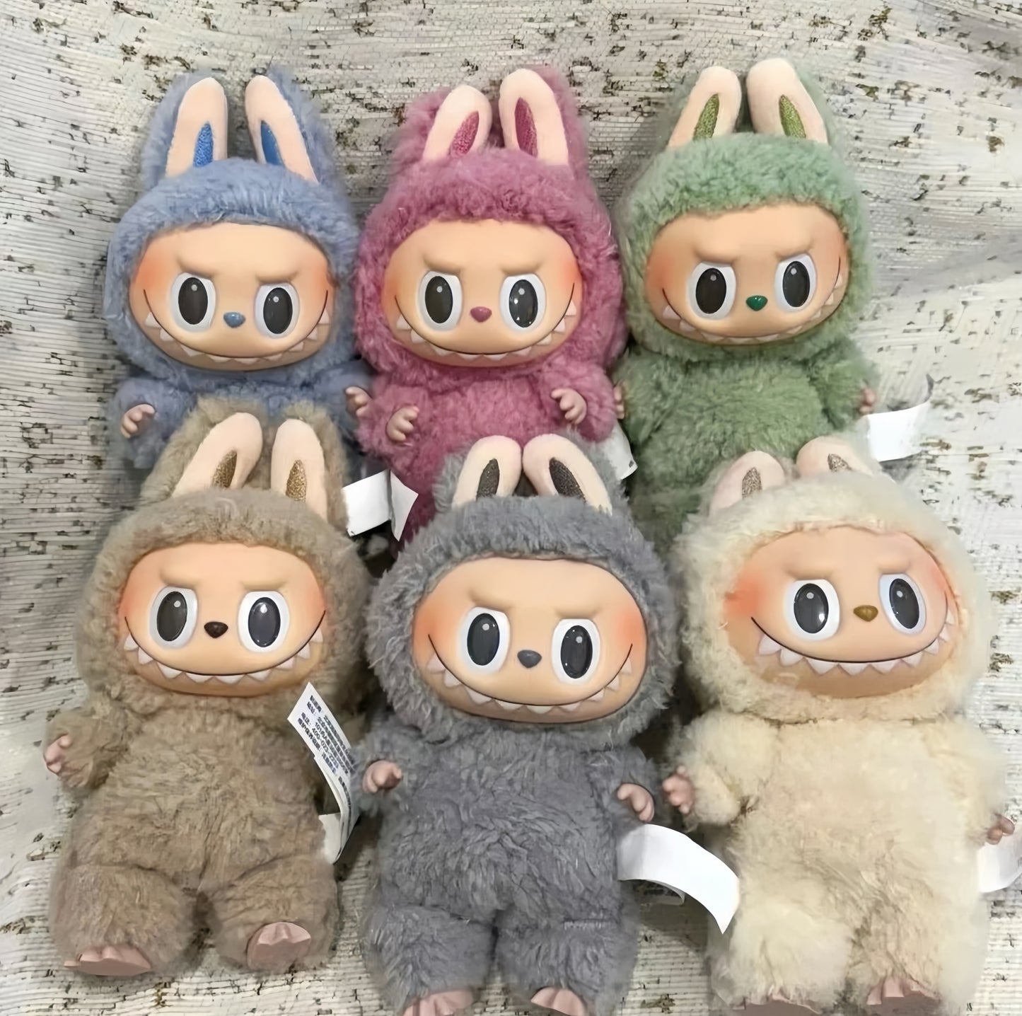 Anime Character the Monster Blind Box Have a Seat Series Macaron Plush Doll Vinyl Base Series Monster Keychain Birthday Gift