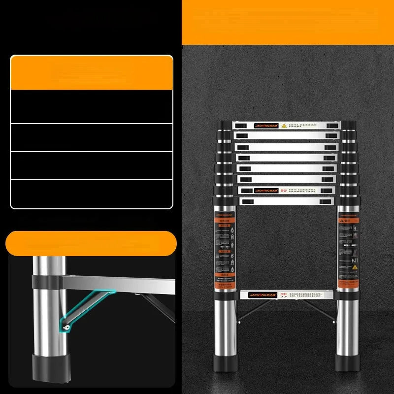 Portable Folding Ladder Household Thickened Lifting Loft Ladder Professional Aluminum Alloy Multifunctional Telescopic Ladder