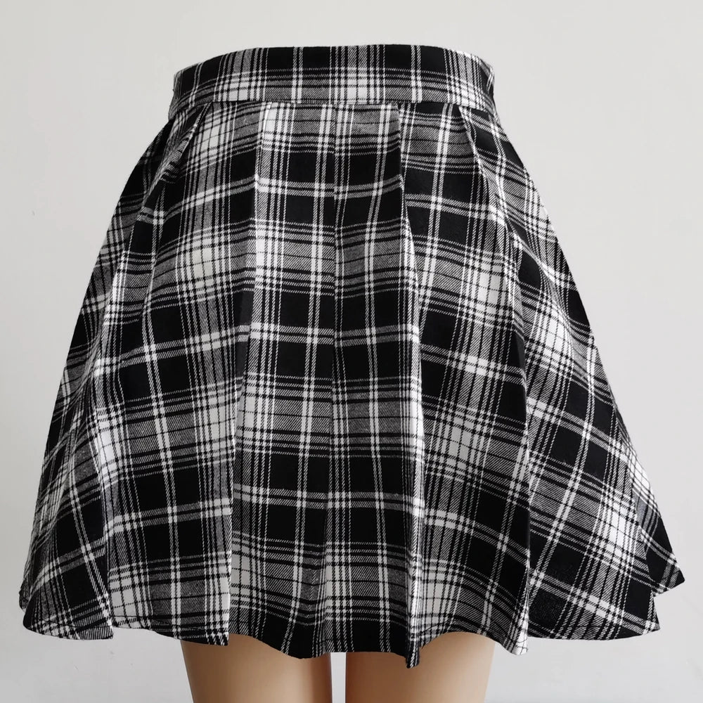 Womens Harajuku Punk Irregular Mini Pleated Skater Skirt Asymmetric Cutout High Waist Hip Hop Clubwear Gothic Harajuku Skirt