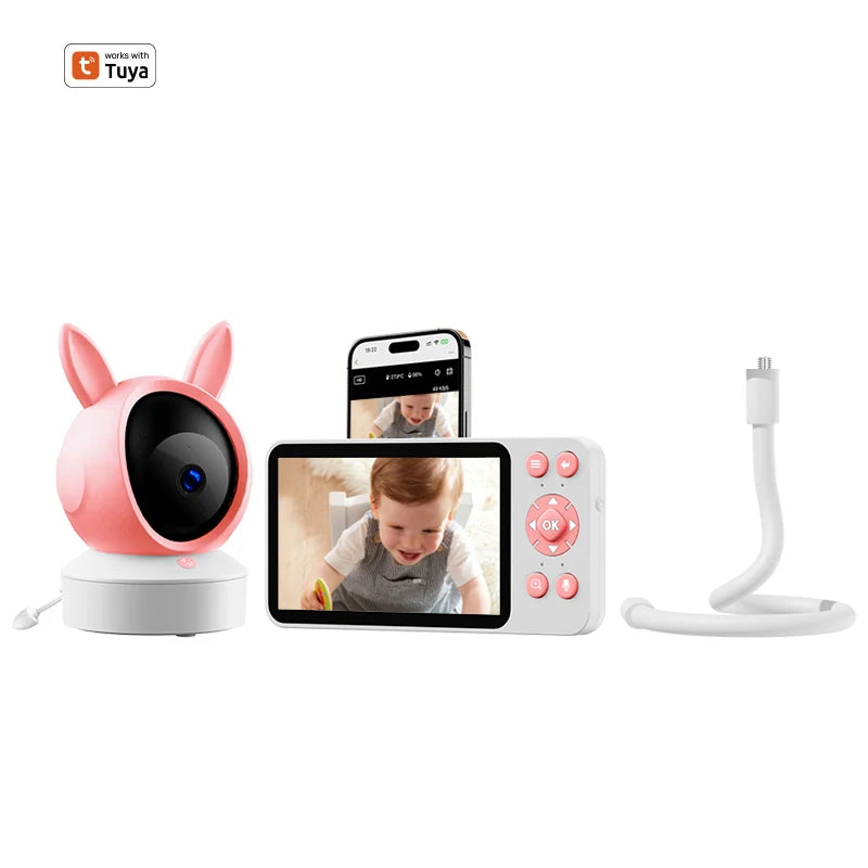 5 "Tuyaapp Baby Monitor Security Protection Wireless PTZ Surveillance Camera with Infrared Night Vision Motion Detection