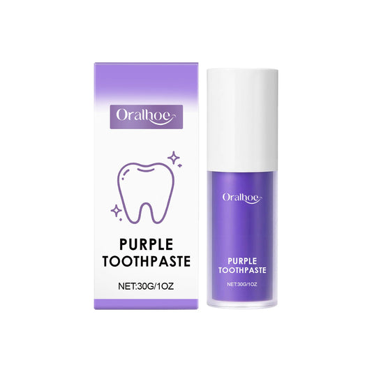 Purple Whitening Toothpaste Cleaning Teeth Reduce Plaque Stain Bad Breaths Oral Care Keep Fresh Breath Dental Care Toothpaste