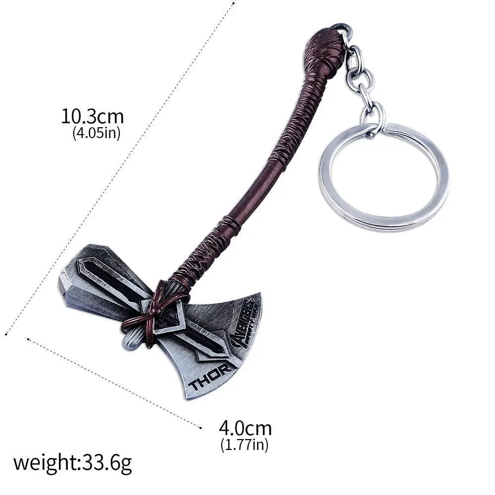 Thor Hammer Metal Keychain Movie Jewelry Key Ring Cosplay Prop Key Holder for Fans Bag Ornament Car Pendant Gift