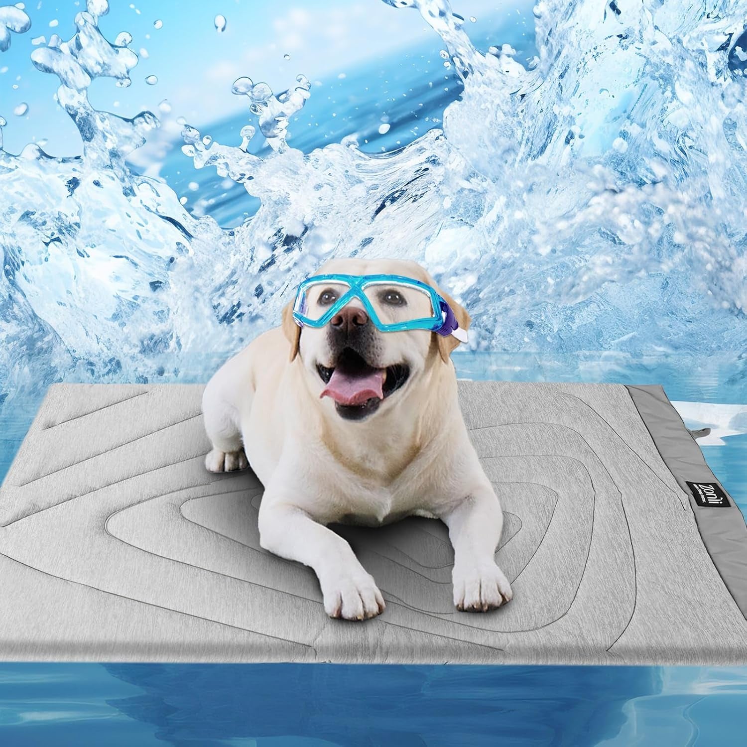 Dog Cooling Mat, 40" X 27" Medium, Cooling Pad Waterproof, Pet Cool Mats for Dogs and Cats Use in Crate, Tunk, Camping, Outdoors, Portable, Machine Washable, Durable, Pebble Gray
