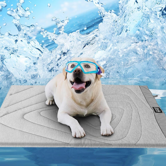Dog Cooling Mat, 40" X 27" Medium, Cooling Pad Waterproof, Pet Cool Mats for Dogs and Cats Use in Crate, Tunk, Camping, Outdoors, Portable, Machine Washable, Durable, Pebble Gray