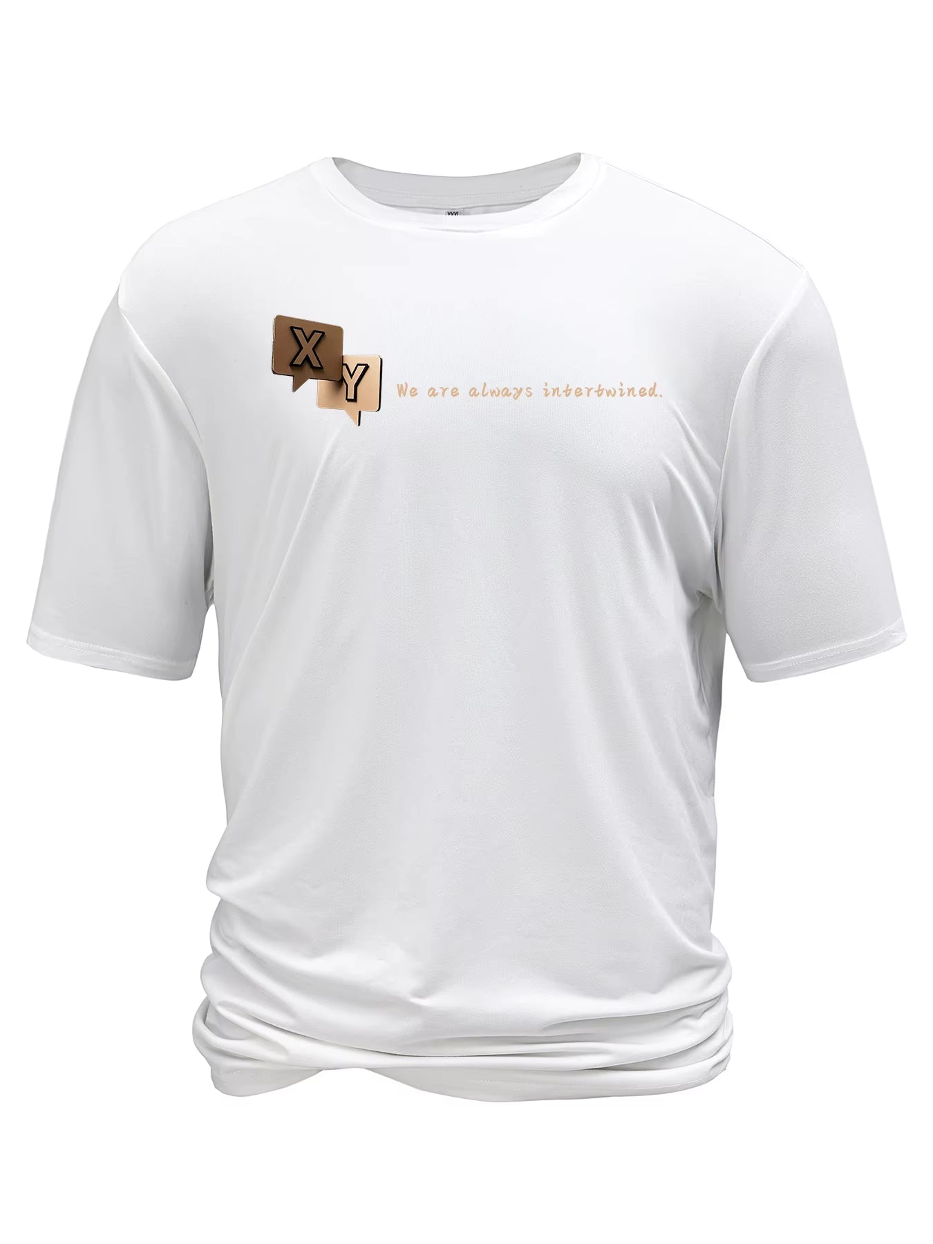 Creative Geometric Graphic Print Short Sleeve T-Shirt for Men, Summer Outdoor Casual Crew Neck Top Shirt