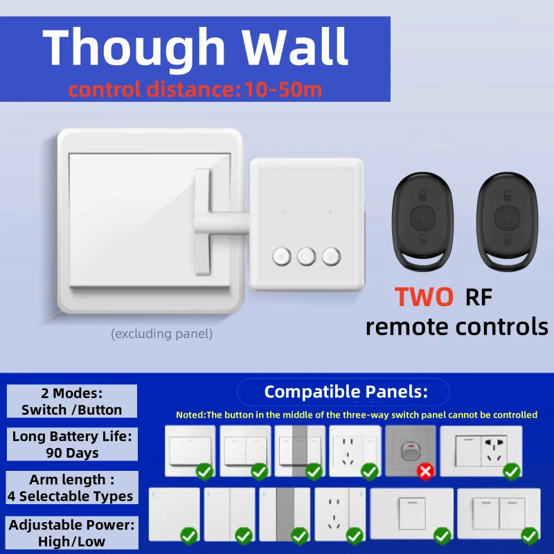 Wireless Control Light Switch off Tool Automatic Button Pusher Intelligent USB Rechargeable Lazy Remote Control Switch