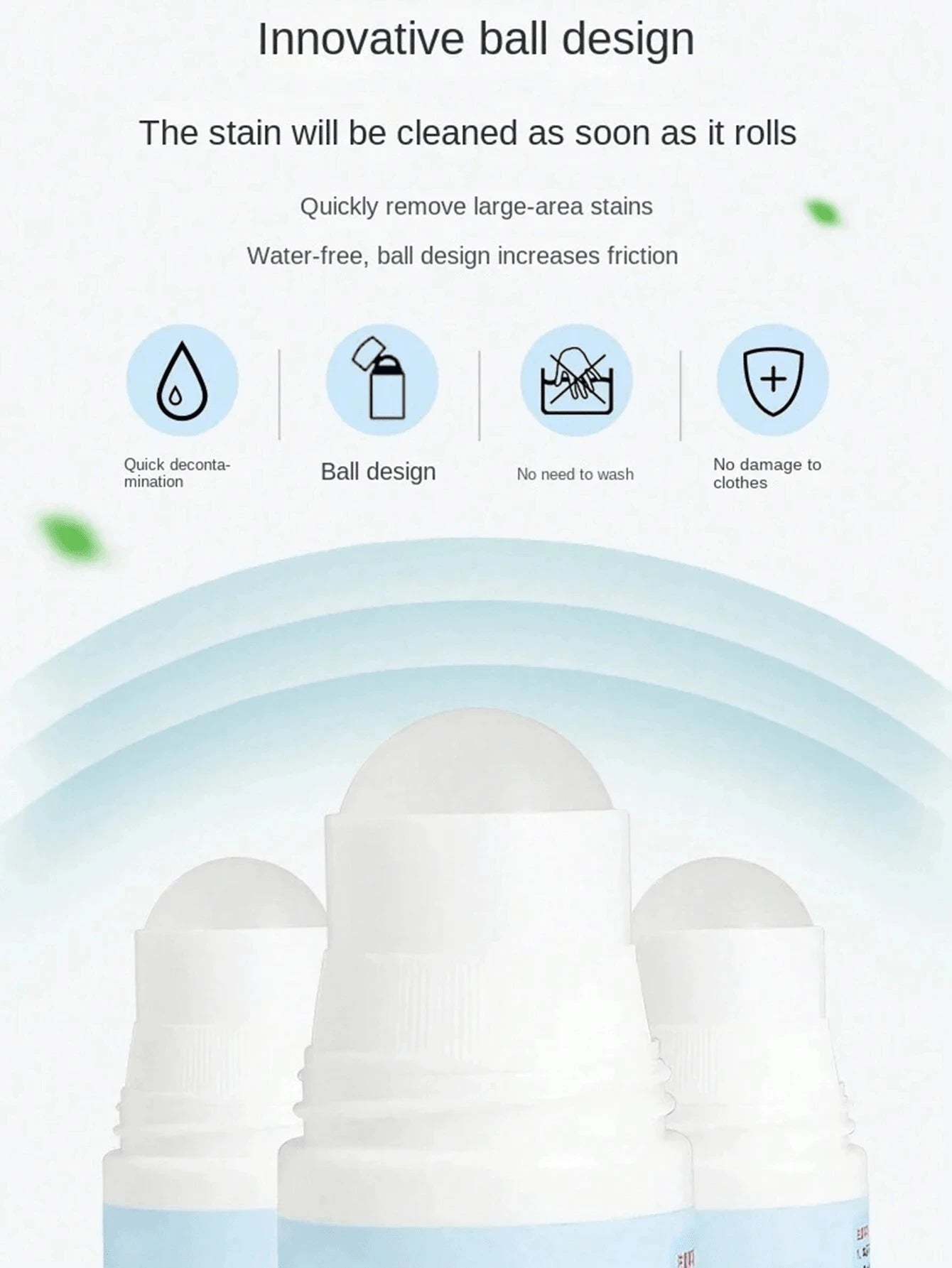 50Ml Clothing Stain Removal Rolling Bead Portable Washing-Free Emergency Fast Clear Cleaner for Small Greasy Filth on T-Shirt