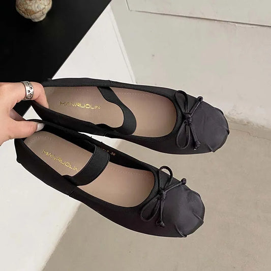 Ladies Ballet Flats New in Sandals Women Lolita Casual outside 2025 Atutmn Fashion Slides Butterfly-Knot Female Mary Jane Shoes