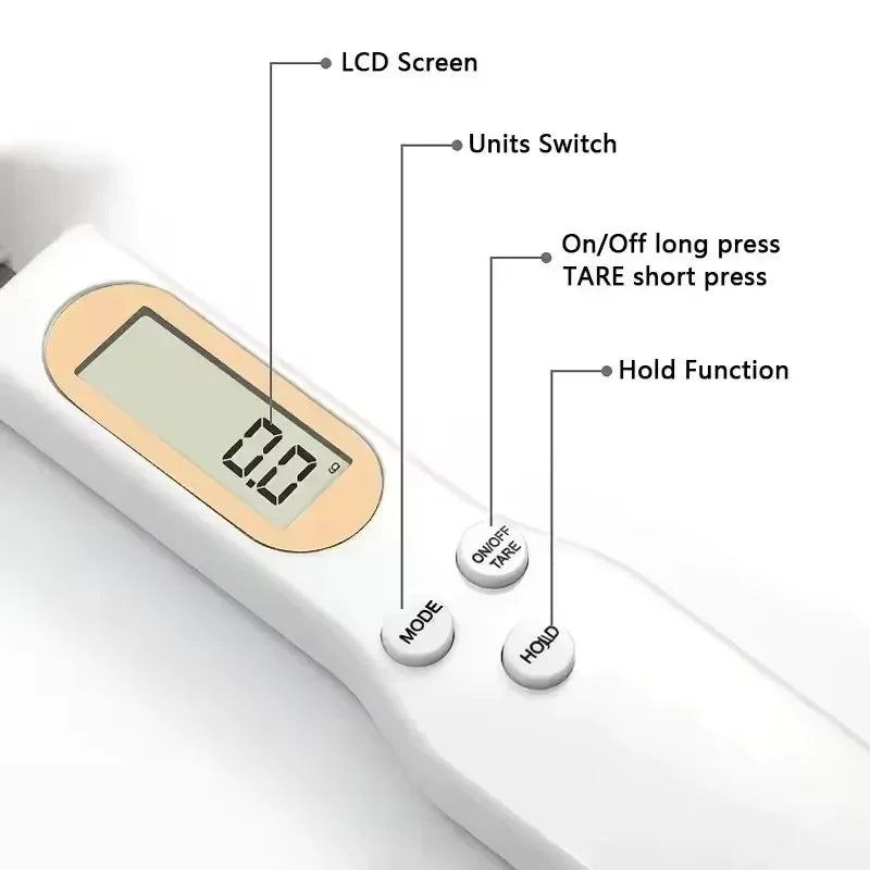 Mini Spoon Scale Digital Kitchen Scale Electronic LCD Food Scale 0.1-500G Weight Measuring Kitchen Tool for Milk Coffee
