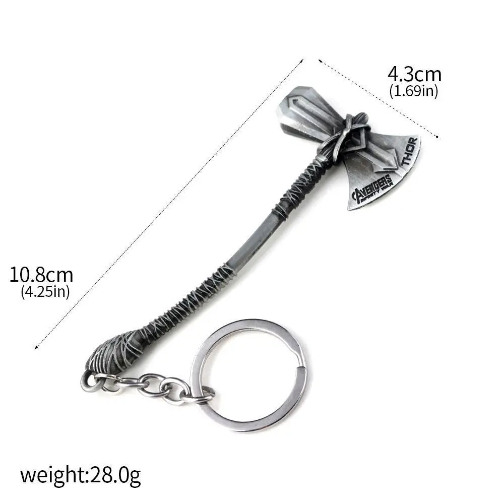 Thor Hammer Metal Keychain Movie Jewelry Key Ring Cosplay Prop Key Holder for Fans Bag Ornament Car Pendant Gift