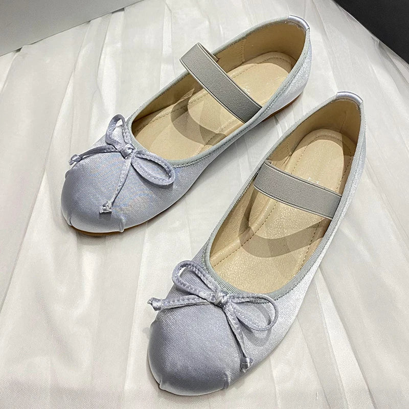 Ladies Ballet Flats New in Sandals Women Lolita Casual outside 2025 Atutmn Fashion Slides Butterfly-Knot Female Mary Jane Shoes