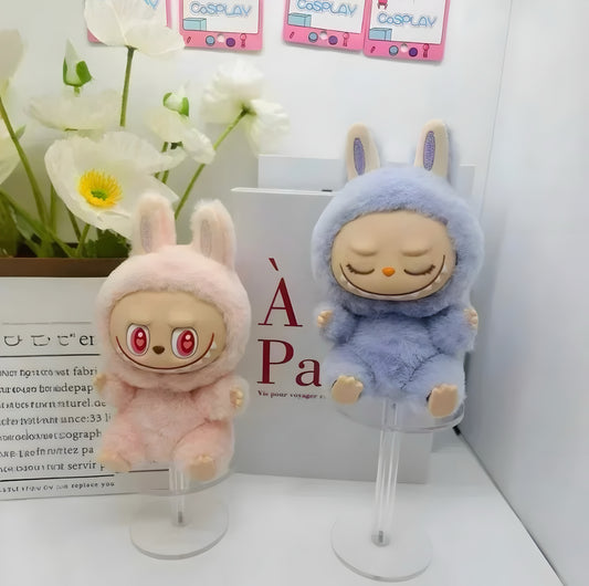 Anime Character the Monster Blind Box Have a Seat Series Macaron Plush Doll Vinyl Base Series Monster Keychain Birthday Gift