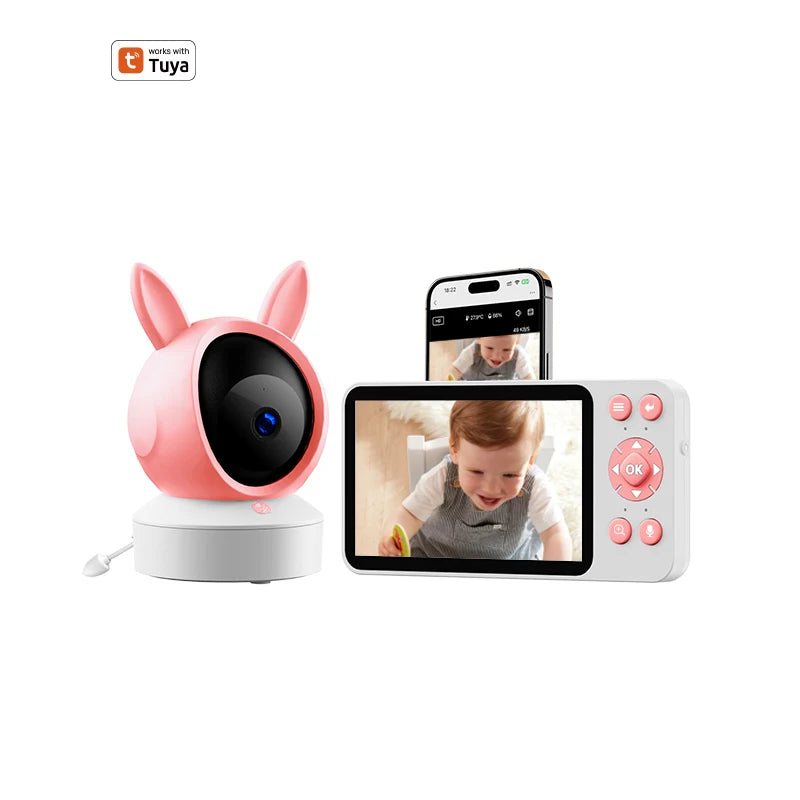 5 "Tuyaapp Baby Monitor Security Protection Wireless PTZ Surveillance Camera with Infrared Night Vision Motion Detection