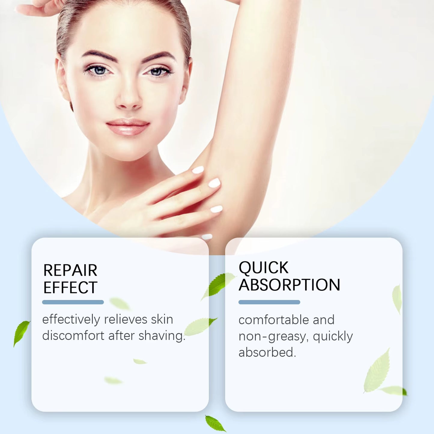 Underarm after Shave Soothing Roller Moisturizing Relieve Armpit Skin Pain Discomfort Reduce Redness Improve Dullness Quick-Dry