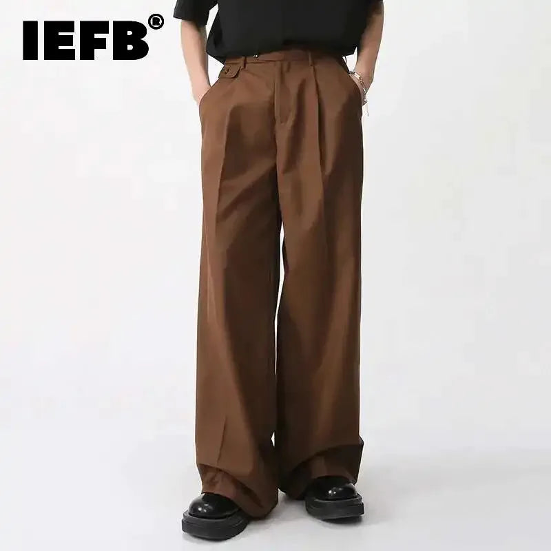 Men'S Wear Spring New Suit Pants Loose Straight Korean Fashion Simple Solid Color Male Casual Trousers Wide Leg 9A6959