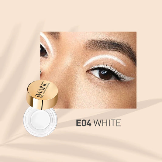 3-Color Professional Black Eyeliner Cream with Brush Not Blooming Waterproof Quick Drying Long Lasting Black/White/Blue