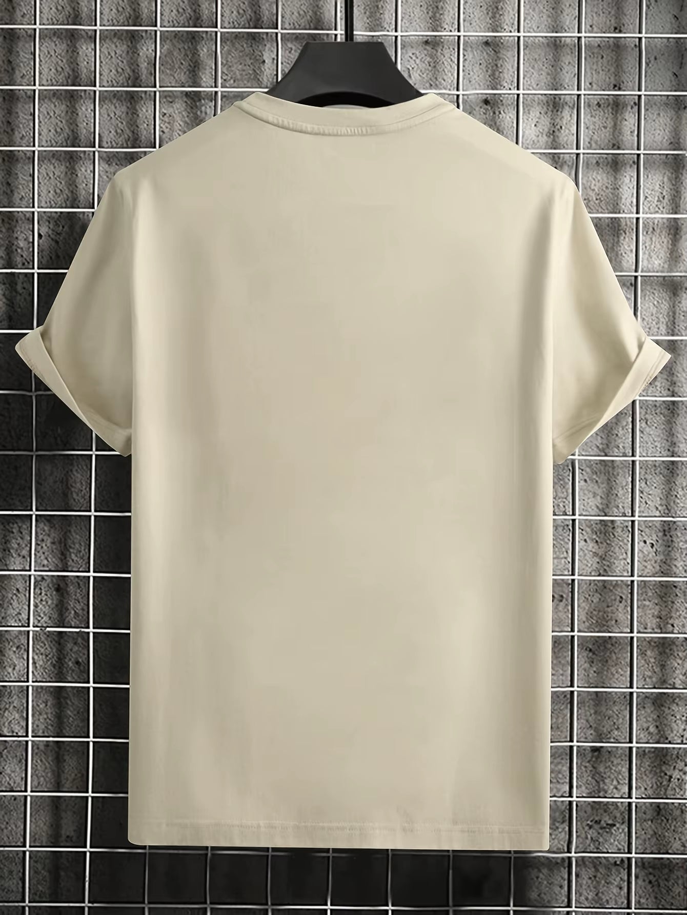 Creative Geometric Graphic Print Short Sleeve T-Shirt for Men, Summer Outdoor Casual Crew Neck Top Shirt