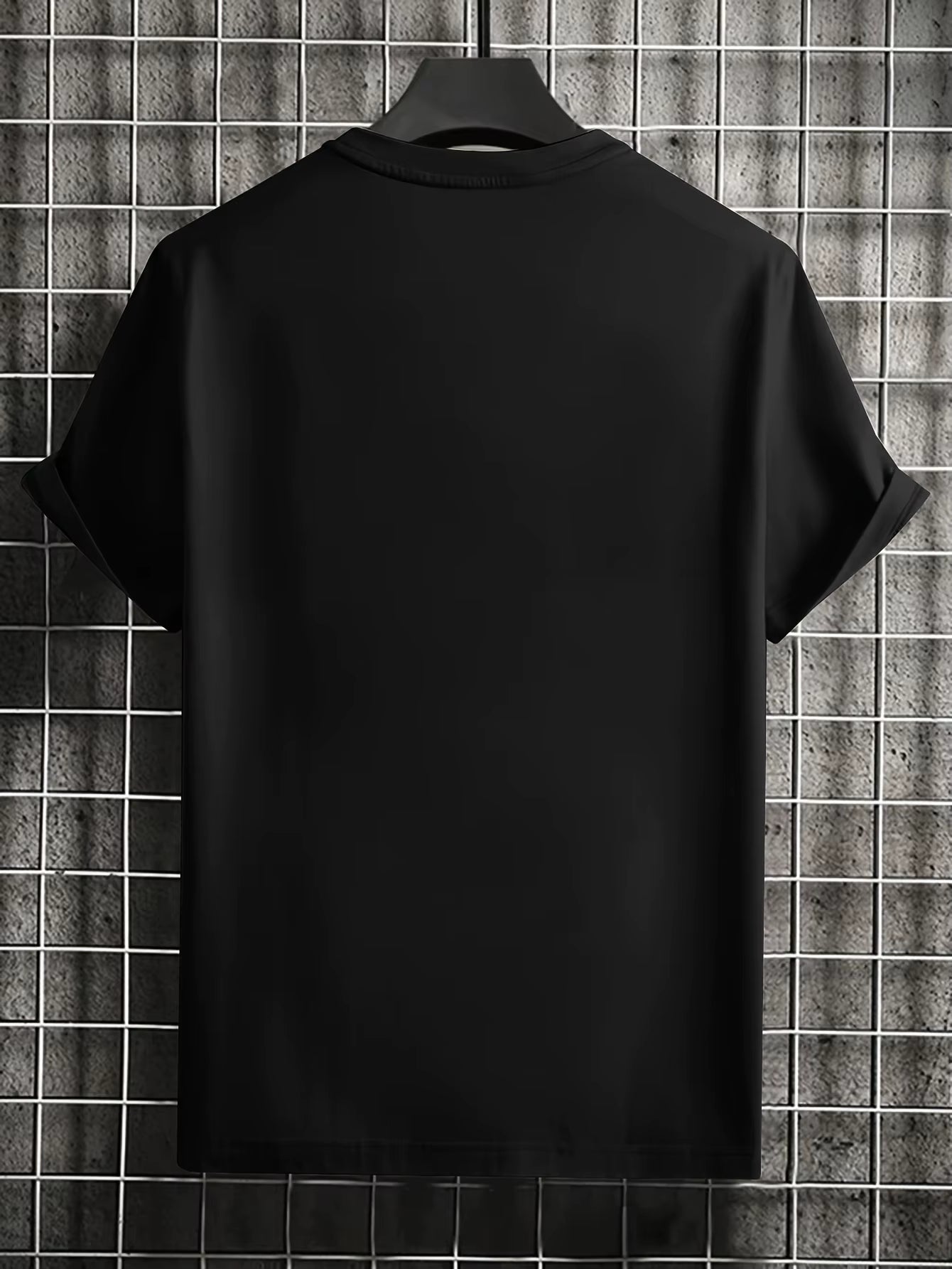 Creative Geometric Graphic Print Short Sleeve T-Shirt for Men, Summer Outdoor Casual Crew Neck Top Shirt