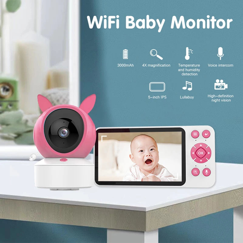 5 "Tuyaapp Baby Monitor Security Protection Wireless PTZ Surveillance Camera with Infrared Night Vision Motion Detection