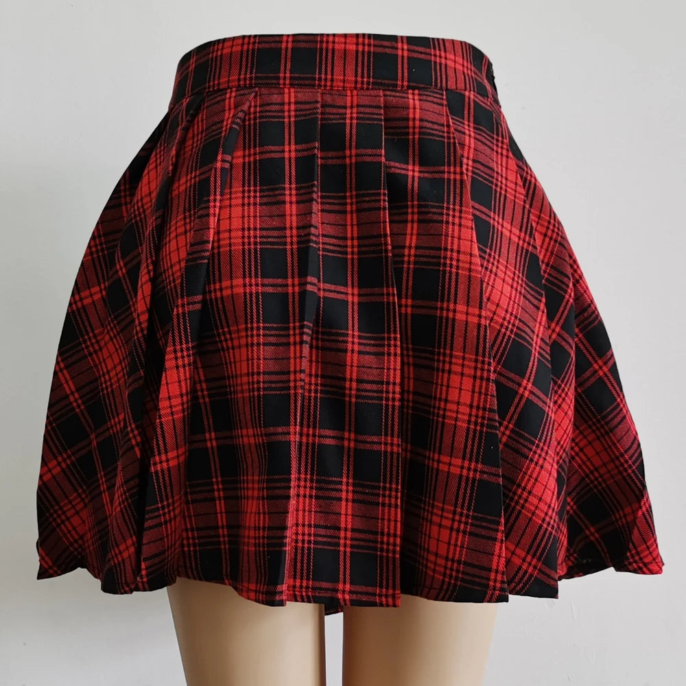 Womens Harajuku Punk Irregular Mini Pleated Skater Skirt Asymmetric Cutout High Waist Hip Hop Clubwear Gothic Harajuku Skirt
