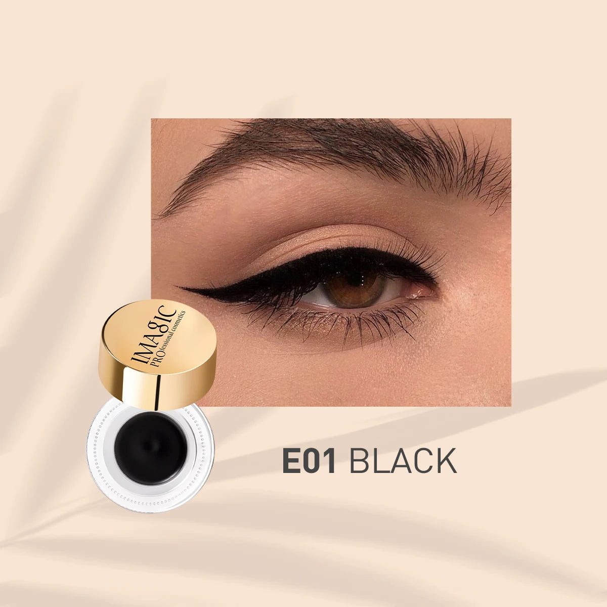 3-Color Professional Black Eyeliner Cream with Brush Not Blooming Waterproof Quick Drying Long Lasting Black/White/Blue