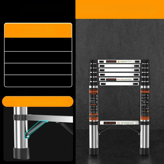 Portable Folding Ladder Household Thickened Lifting Loft Ladder Professional Aluminum Alloy Multifunctional Telescopic Ladder