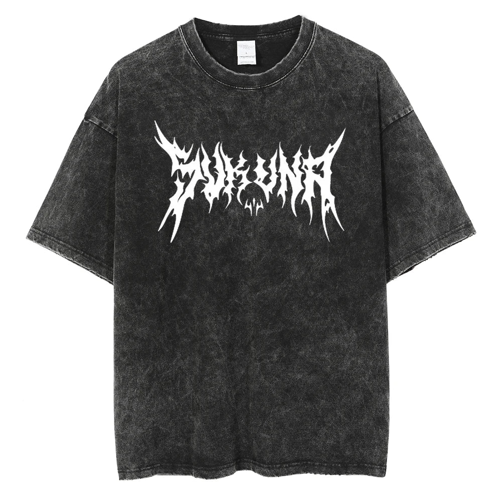 Anime Berserk Logo Graphic Printed T Shirt Men Women Vintage Manga T-Shirts Washed Cotton Tshirt Harajuku Male Oversized Tee