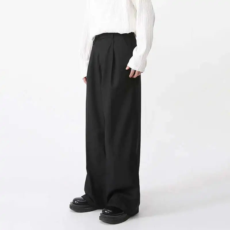 Men'S Wear Spring New Suit Pants Loose Straight Korean Fashion Simple Solid Color Male Casual Trousers Wide Leg 9A6959