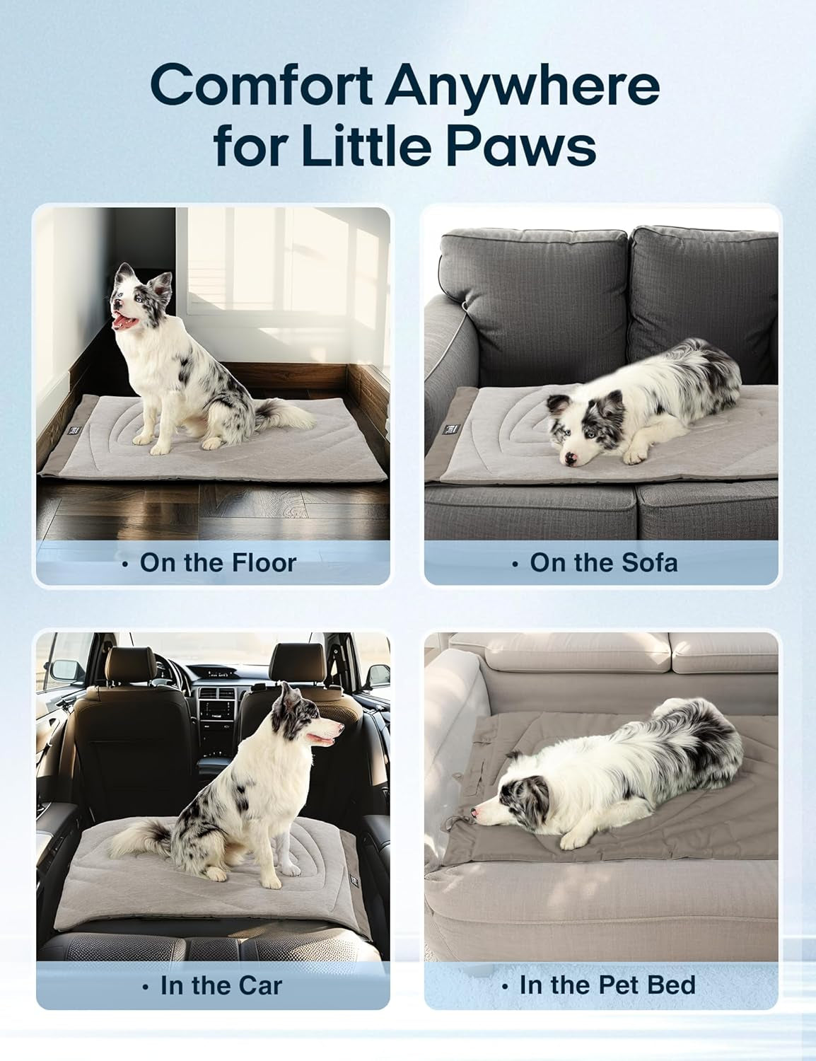 Dog Cooling Mat, 40" X 27" Medium, Cooling Pad Waterproof, Pet Cool Mats for Dogs and Cats Use in Crate, Tunk, Camping, Outdoors, Portable, Machine Washable, Durable, Pebble Gray