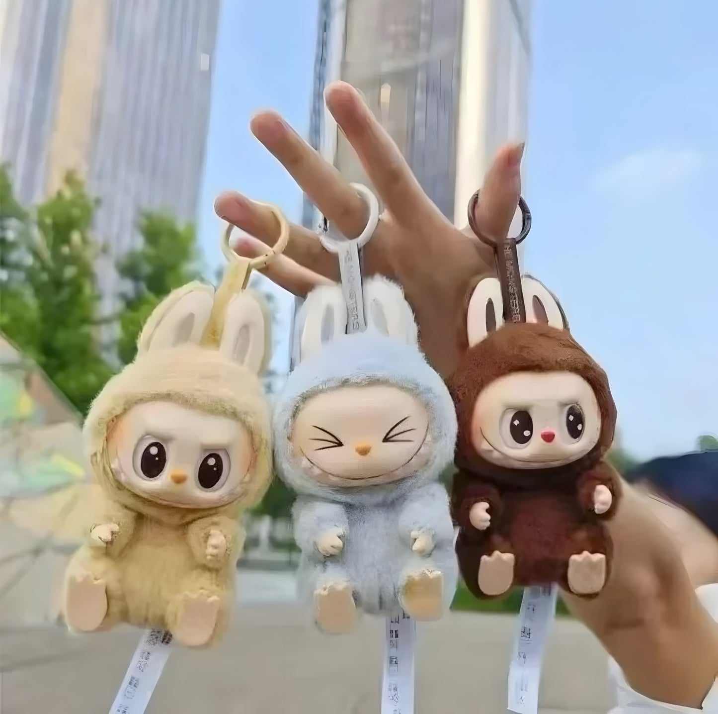 Anime Character the Monster Blind Box Have a Seat Series Macaron Plush Doll Vinyl Base Series Monster Keychain Birthday Gift