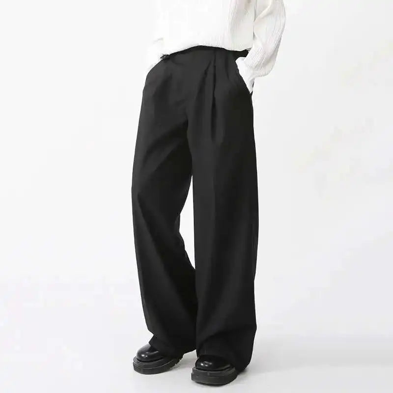 Men'S Wear Spring New Suit Pants Loose Straight Korean Fashion Simple Solid Color Male Casual Trousers Wide Leg 9A6959