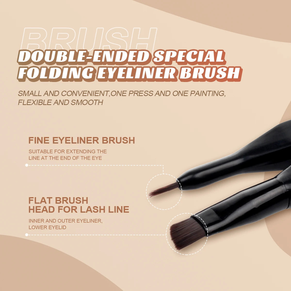 3-Color Professional Black Eyeliner Cream with Brush Not Blooming Waterproof Quick Drying Long Lasting Black/White/Blue