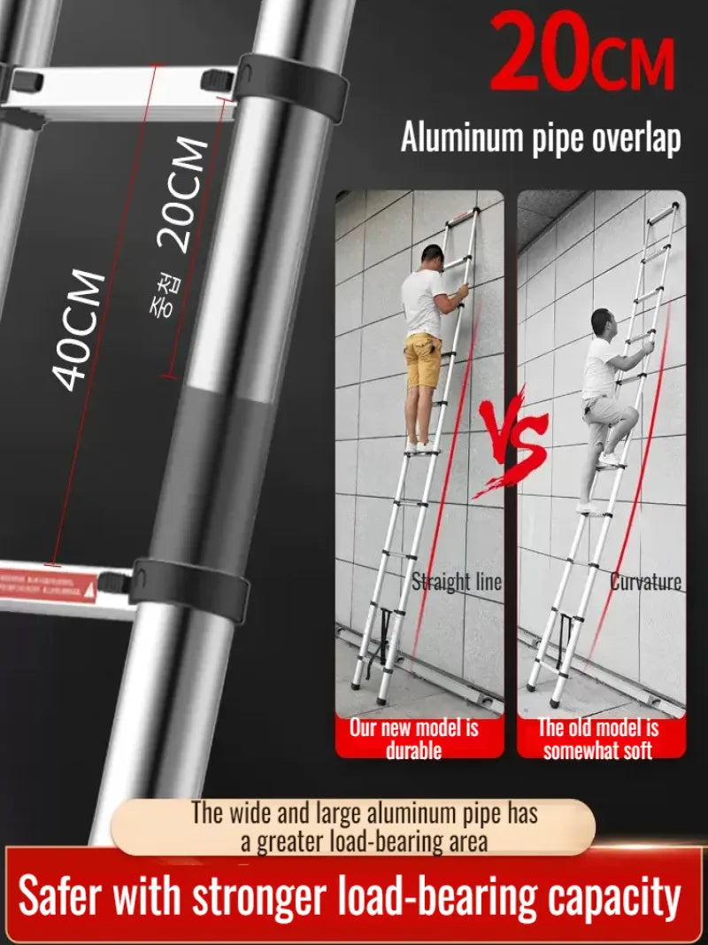 Portable Folding Ladder Household Thickened Lifting Loft Ladder Professional Aluminum Alloy Multifunctional Telescopic Ladder