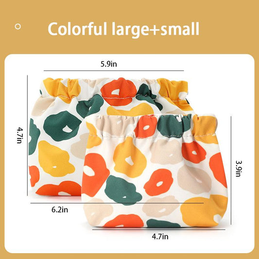 2PCS Self-Closing Small Travel Kit Lipstick Cosmetic Storage Bag Small Makeup Bag for Purse, Mini Cosmetic Bag Waterproof Pouch for Women, Coin Purse