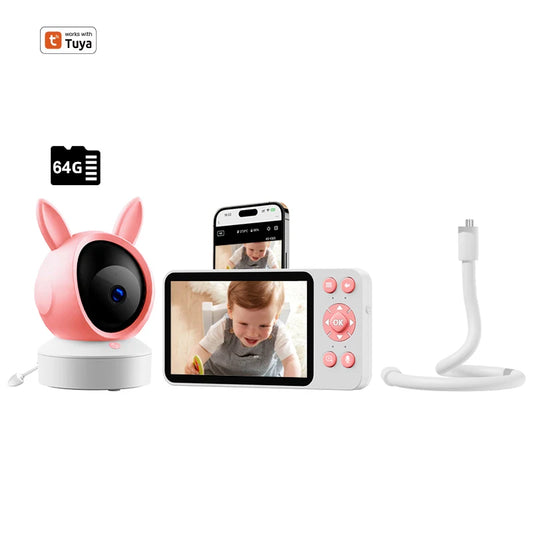 5 "Tuyaapp Baby Monitor Security Protection Wireless PTZ Surveillance Camera with Infrared Night Vision Motion Detection