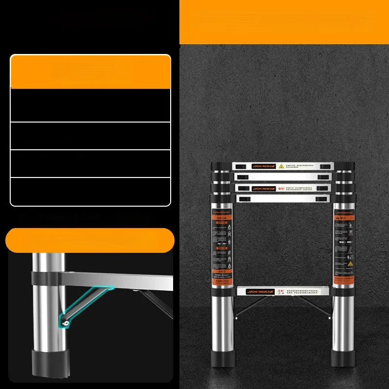 Portable Folding Ladder Household Thickened Lifting Loft Ladder Professional Aluminum Alloy Multifunctional Telescopic Ladder