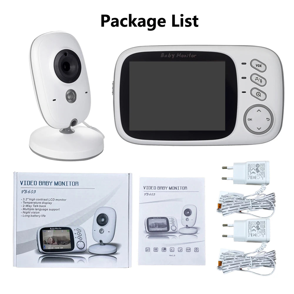 3.2 Inch LCD Wireless Color Video Baby Monitor VB603 Night Vision Nanny Monitor Lullabies Surveillance Security Baby Camera