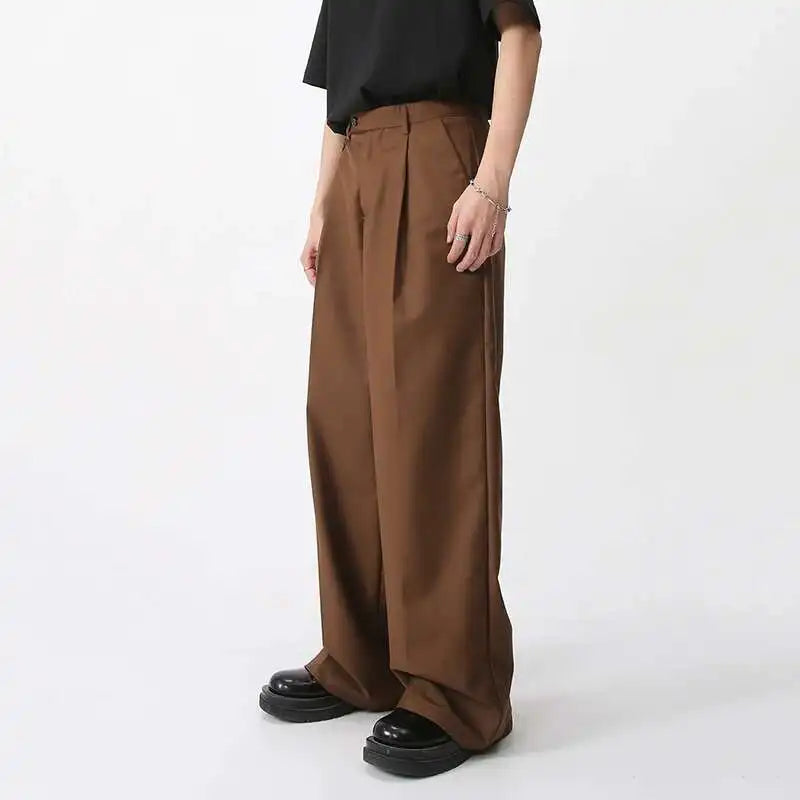 Men'S Wear Spring New Suit Pants Loose Straight Korean Fashion Simple Solid Color Male Casual Trousers Wide Leg 9A6959