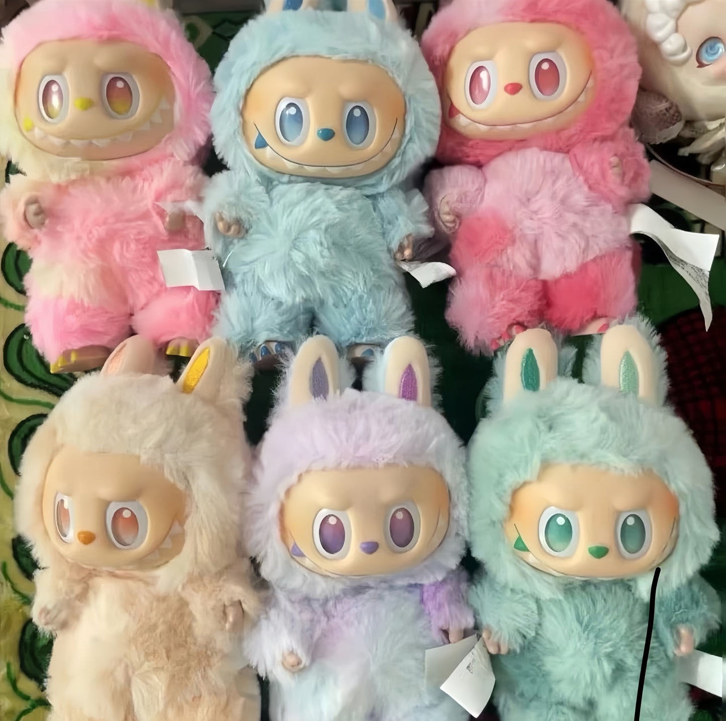 Anime Character the Monster Blind Box Have a Seat Series Macaron Plush Doll Vinyl Base Series Monster Keychain Birthday Gift