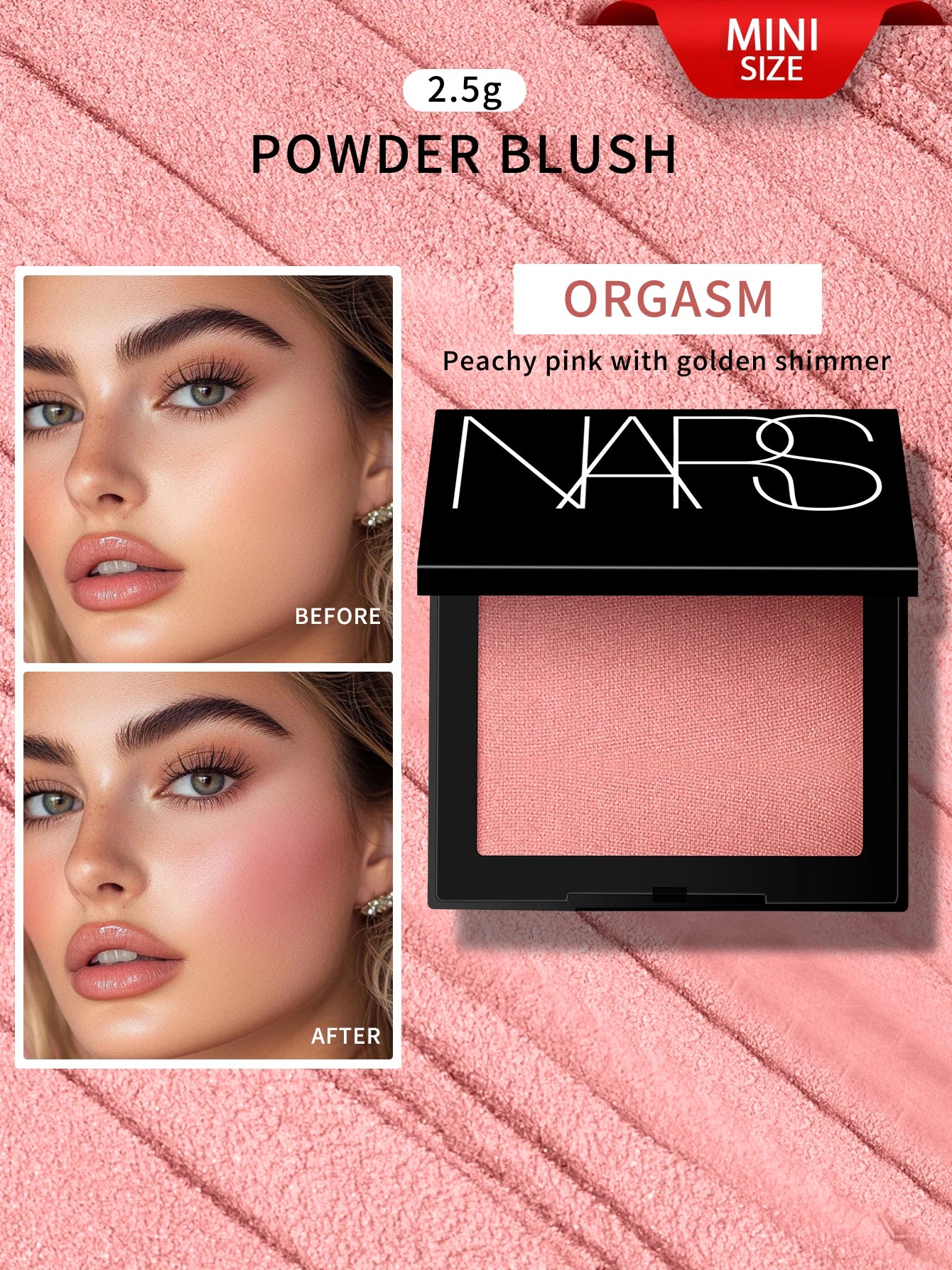 Blush Mini Size - Orgasm - Pressed Powder - 0.09Fl.Oz./2.5G