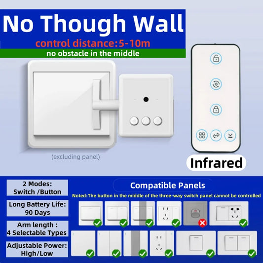 Wireless Control Light Switch off Tool Automatic Button Pusher Intelligent USB Rechargeable Lazy Remote Control Switch