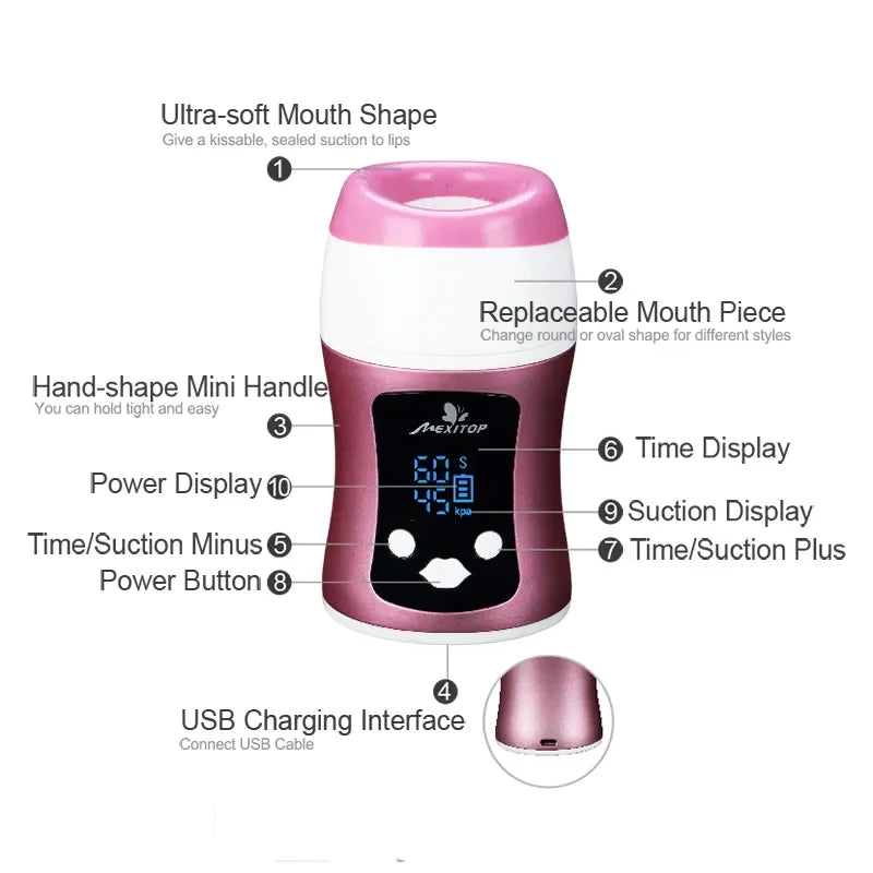 Silicone Lip Plumper Device Electric Lip Plump Enhancer Care Tool Natural Sexy Bigger Fuller Lips Enlarger Labios Aumento Pump