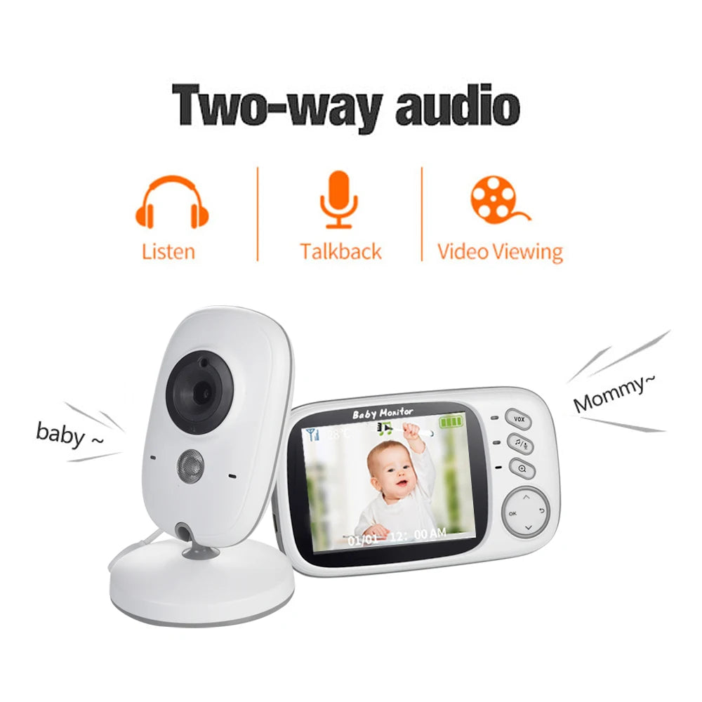 3.2 Inch LCD Wireless Color Video Baby Monitor VB603 Night Vision Nanny Monitor Lullabies Surveillance Security Baby Camera