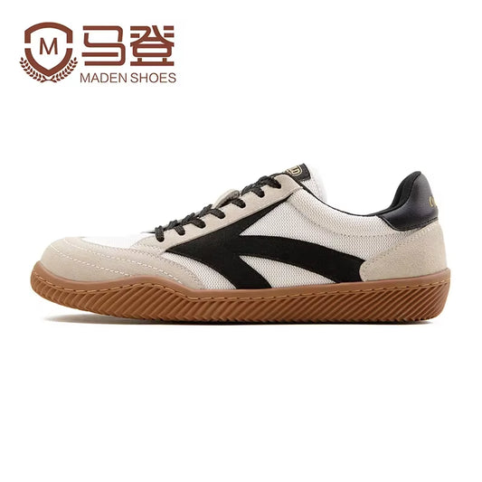Retro Patchwork German Trainers Shoes for Unisex Summer Classic White Low Top Sports Tennis Shoes Outdoor Lace-Up Sneakers