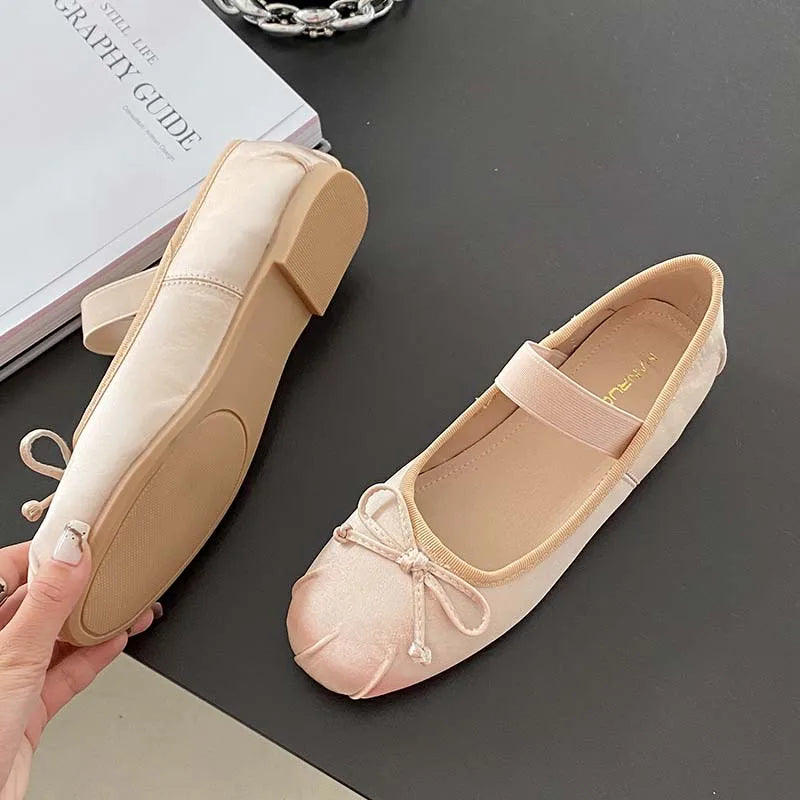 Ladies Ballet Flats New in Sandals Women Lolita Casual outside 2025 Atutmn Fashion Slides Butterfly-Knot Female Mary Jane Shoes