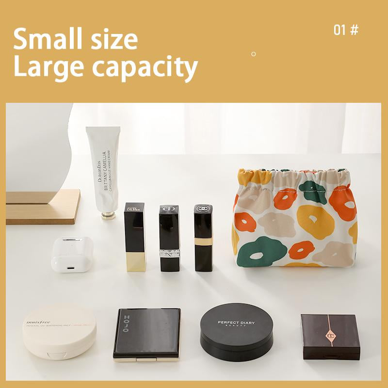 2PCS Self-Closing Small Travel Kit Lipstick Cosmetic Storage Bag Small Makeup Bag for Purse, Mini Cosmetic Bag Waterproof Pouch for Women, Coin Purse