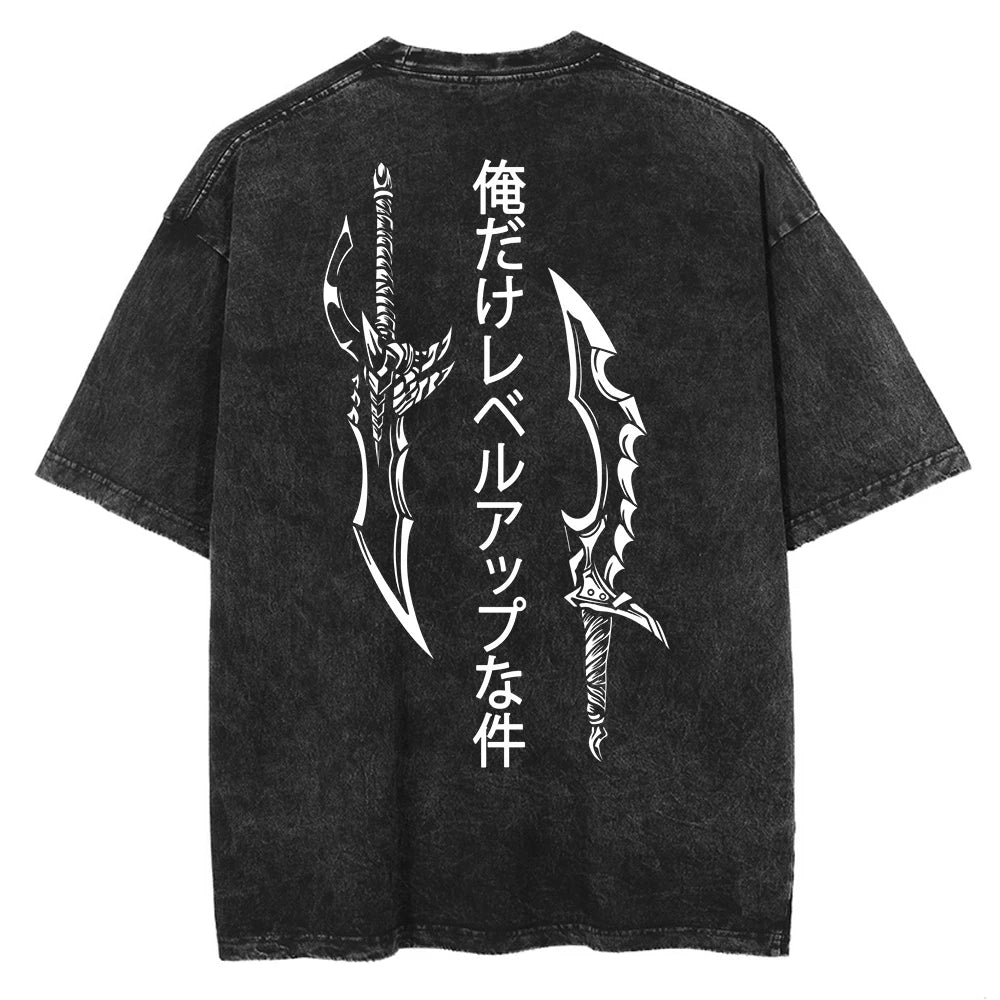 Anime Berserk Logo Graphic Printed T Shirt Men Women Vintage Manga T-Shirts Washed Cotton Tshirt Harajuku Male Oversized Tee