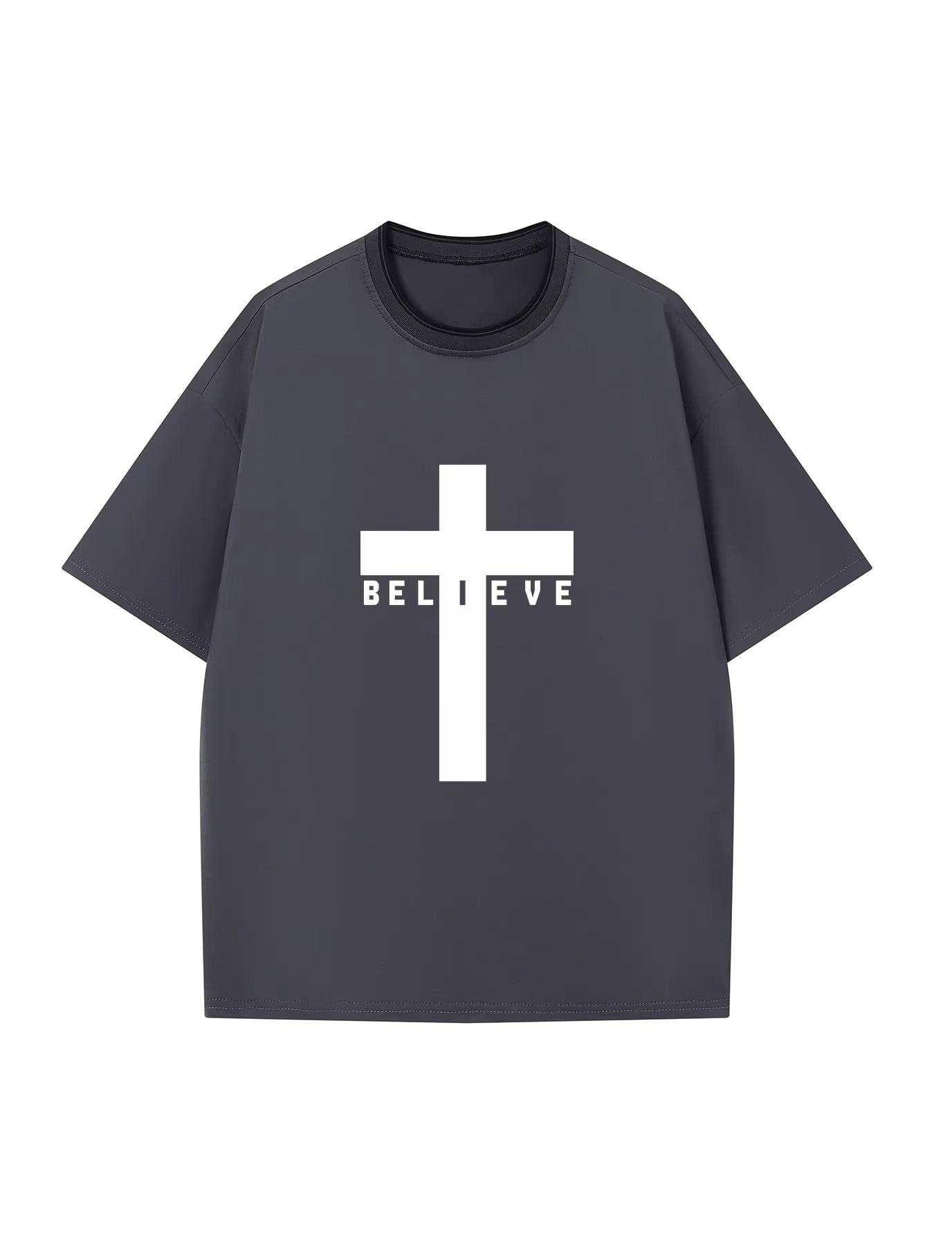 Creative Geometric Graphic Print Short Sleeve T-Shirt for Men, Summer Outdoor Casual Crew Neck Top Shirt