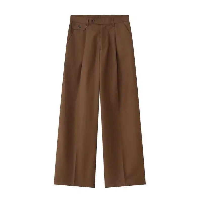 Men'S Wear Spring New Suit Pants Loose Straight Korean Fashion Simple Solid Color Male Casual Trousers Wide Leg 9A6959